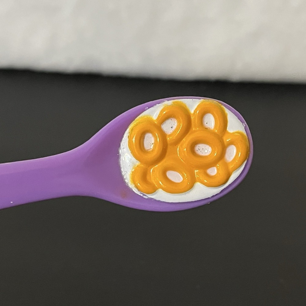 Play Food PURPLE SPOON Amazing Amanda Baby Doll Vintage Cheerios Cereal